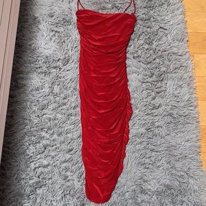 Long red dress